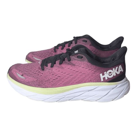 HOKA ONE ONE Clifton 8 'Ibis Rose Pink Green' Running Shoes Size 9.5B - Picture 2 of 16